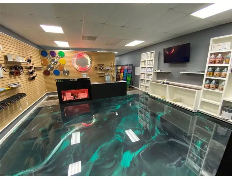 A finished epoxy floor installed by Pittsburgh Epoxy Flooring